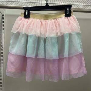 Carter's Pink, Green/Blue, and Purple Tiered Skirt with Gold Waistband